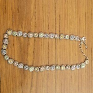 Multi colored silver necklace